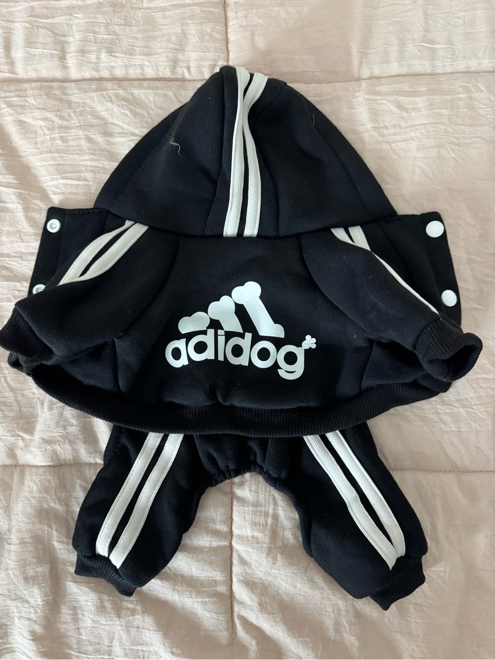 Black Dog Hoodie Tracksuit with White Stripes